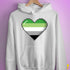 Aromantic Pride 8-Bit Pixel Heart Hoodie - White